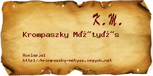 Krompaszky Mátyás névjegykártya
